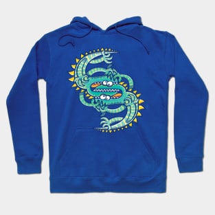 Two brave monstrous lizards facing off in a dangerous combat Hoodie